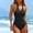Black, variant on UTSJKR 2025 Women's Modest Tummy Control Ruched One Piece Swimsuits Halter V Neck Bathing Suit Beach Cheeky Swimwears Green L