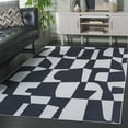 thumbnail image 3 of Safavieh Malibu 6'-0" x 6'-0" Square Polyester Power Loomed Rug in Ivory / Black, 3 of 13