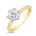 thumbnail image 3 of AFFY 1.75CT 8.5MM Round Moissanite Diamond Solitaire Promise Ring for Women 14K Yellow Gold over Silver-4, 3 of 6