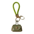 thumbnail image 1 of Hioecau Mini Dumpling Coin Purse Keychain with Security Snap Detachable Wrist Strap Faux Leather Waterproof Compact Bag Key Holder, 1 of 8