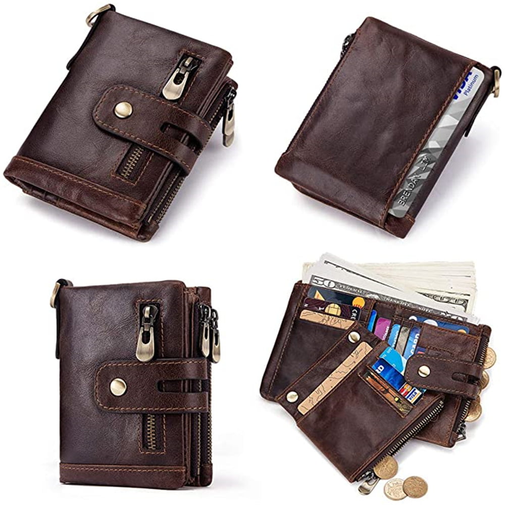 Trendy Black / Red Men's Wallet with Pocket and Zip compartment in Gen –  Brown Bear