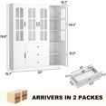thumbnail image 4 of Blotout 78.7" Tall Kitchen Pantry Cabinet with Glass Doors and Drawers, Display Storage Cabinet with Shelves and Cabinets, Freestanding Storage Cabinet for Home, Office and Living Room., 4 of 7