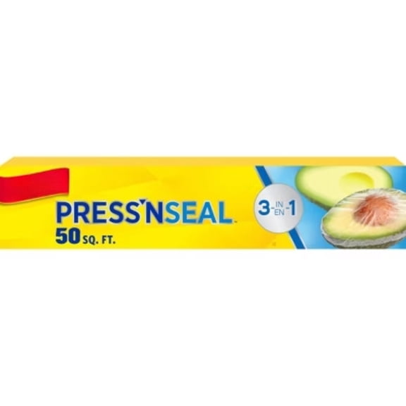 Press'N Seal Food Wrap 50 sq ft, Strong Grip Seal Plastic Wrap for Kitchen, Food Preservation & Meal Prep