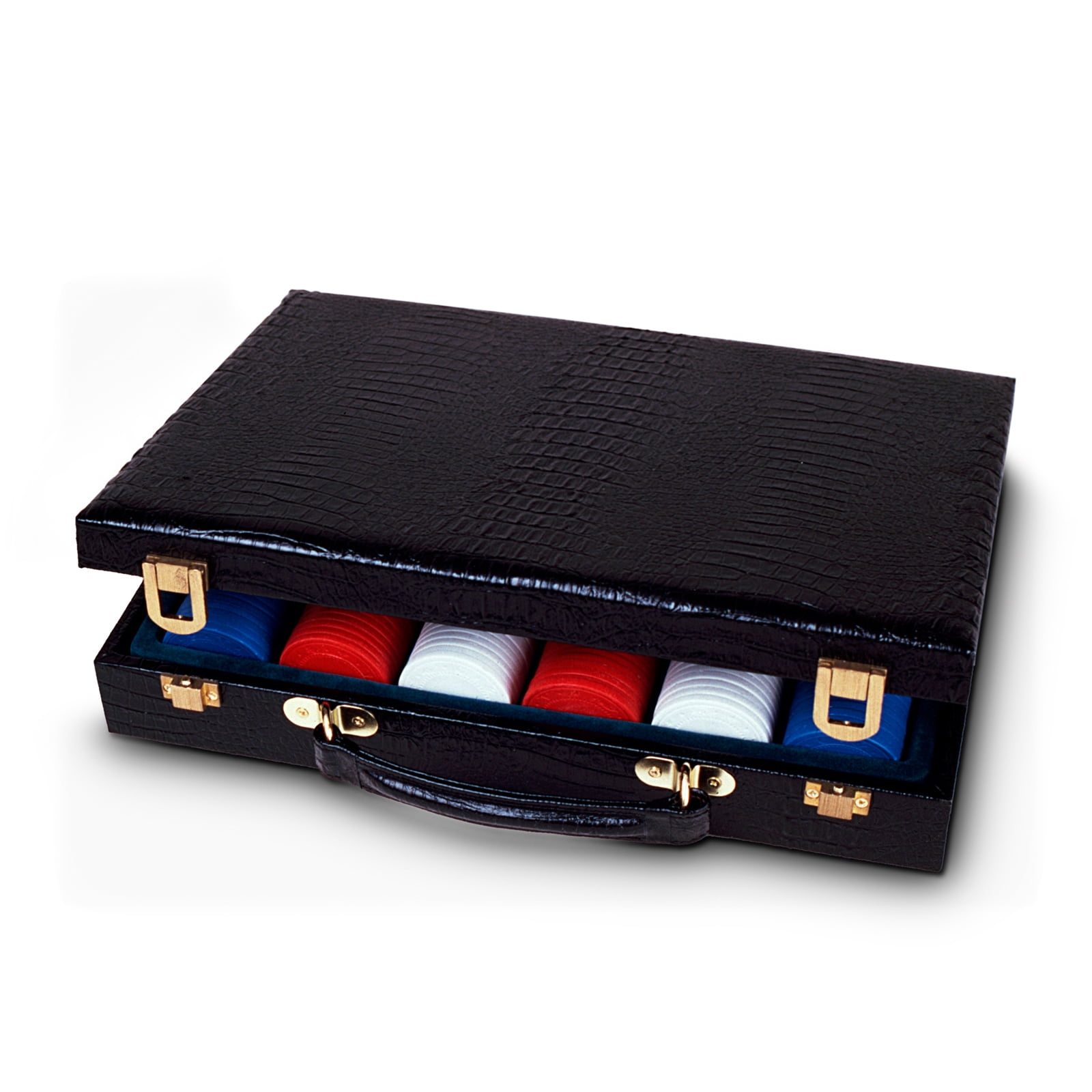 Sterling Games Poker Chip Case Holds 300 Pieces Capacity Vinyl Faux