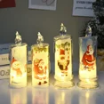 thumbnail image 3 of Luz de vela navideña, vela de simulación, luz de ambiente, impresión integrada, luz LED tipo vela, adorno de decoración navideña, 3 of 5