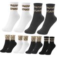 thumbnail image 1 of 6 pares Calcetines Estampado Leopardo Suaves y Transpirables Diseño Casual y Deportivo para Mujer y Hombre Comodidad Día, 1 of 5