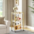 thumbnail image 1 of Carrito de bar MAHANCRIS RCJW4001 de metal dorado de 3 niveles para el hogar, 1 of 9