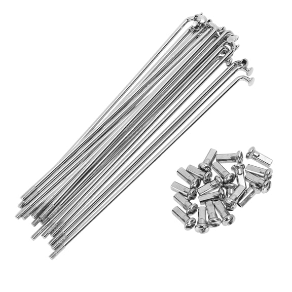 20 Set 12G Bicycle Spokes 133mm Bike Wheel Spokes Carbon Steel Galvanized Silver Tone