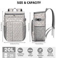 thumbnail image 3 of Travel Cooler Bag - Beige Baseballs with Hearts Pattern Camping Beer Cooler Backpack with Bottle Opener- Waterproof Insulated Picnic Backpacks - Cooler Bag for Beach, 3 of 6