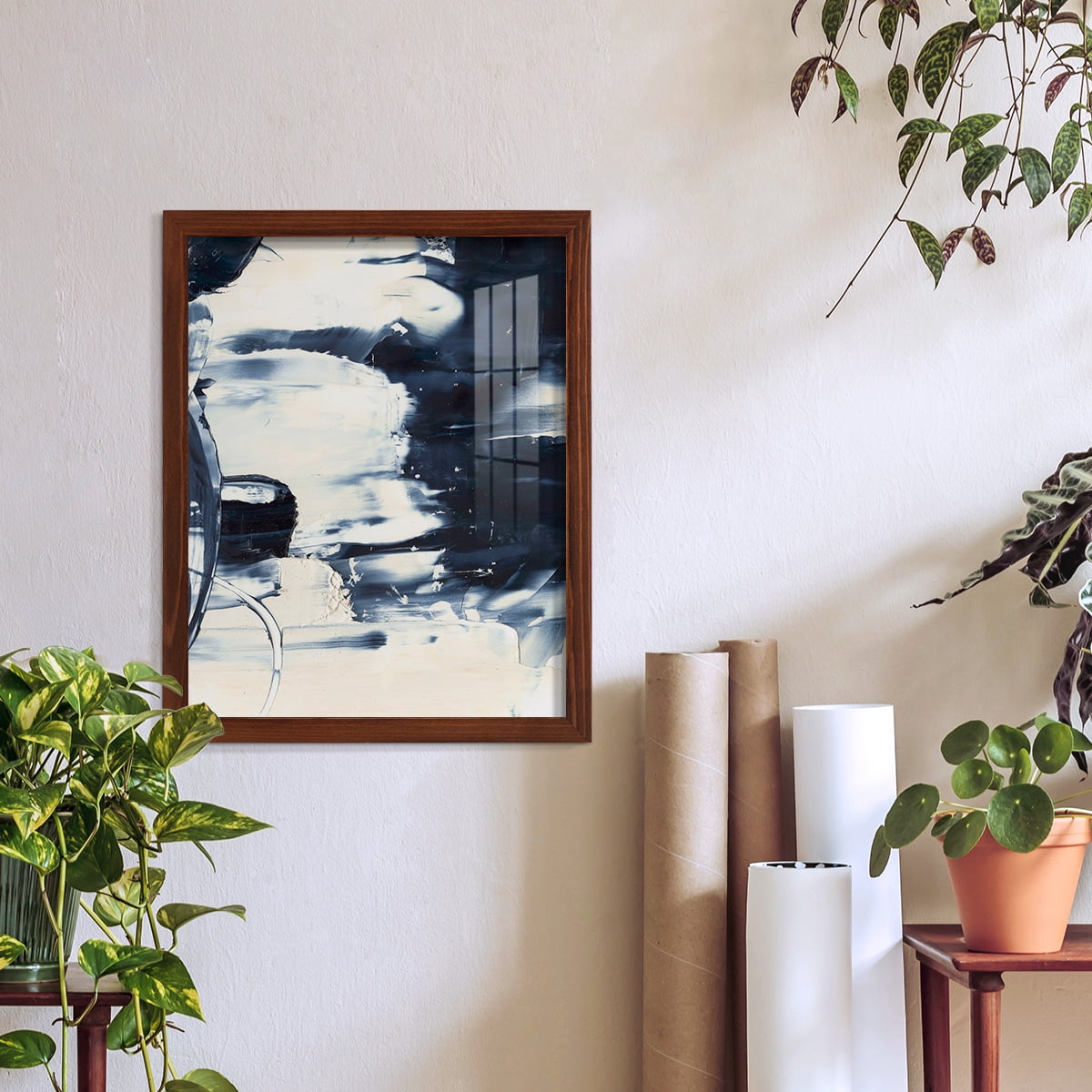 Wave Rider II -Framed Print w/glass-Chestnut