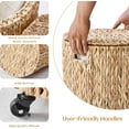 thumbnail image 3 of Casa Pura Furniture Handwoven Seagrass Laundry Hamper with Lid & Rolling Wheels – Stylish and Functional Storage Solution, 3 of 5
