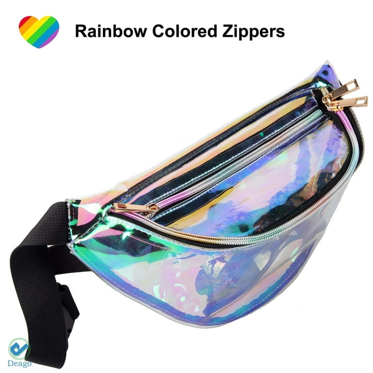  Fanny Pack for Women Holographic Fanny Pack Iridescent Cute  Waist Belt Bum Bag Fashion for Rave Festival Events Games