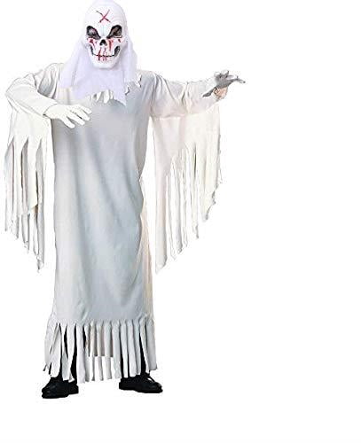 Elegantoss Halloween Creepy Scary or Funny Skull Mask with Light-Up Eyes Prop for Horror Halloween Party Decoration Costume Cosplay (White)