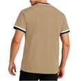 thumbnail image 4 of Men's Short Sleeve V Neck T-Shirt Athletic Mesh Performance Workout Tops Striped Quick Dry Moisture Wicking Tee Breathable Jersey Style Fitness Shirt for Jogging, 4 of 7