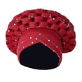 thumbnail image 2 of Envolturas de cabeza de turbante , bufanda de cabeza de diamantes de imitación con cordones, gorro de mujer Beanie Cap Bonnet Hijab Hat para Color Fernando turbante africano, 2 of 8