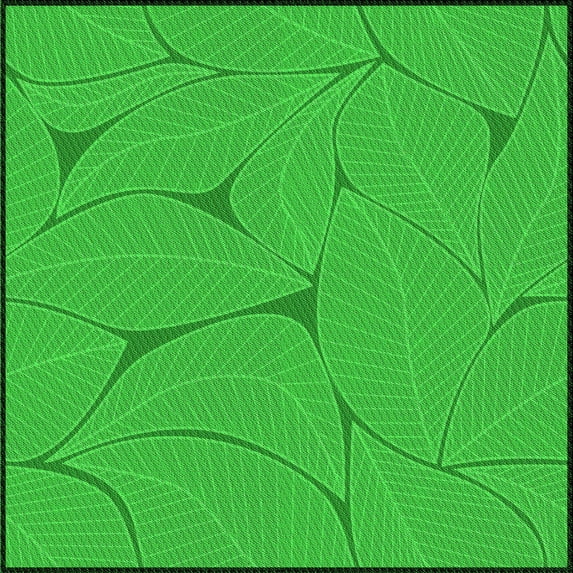 Ahgly Company Indoor Square Patterned Lime Green Area Rugs, 8' Square