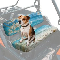 FKELYI Beach Starfish Flower Print Anti-Dust Mule Bench Seat Cover Backrest Cover UTV ATV Accessories Waterproof Powersports Seats Covers UTV Interior Decor
