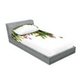 thumbnail image 2 of Ambesonne Christmas Fitted Sheet & Pillow Sham Set, Tree Branches Cones, Twin, Green Brown, 2 of 2