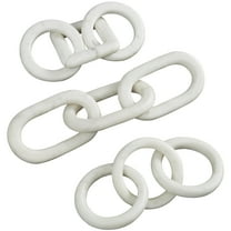 9", 9", 13"W White Marble Geometric 3 Link Chain Sculpture with Various Shapes, by DecMode (3 Count)