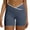 Gray, variant on Biker Shorts for Women Cross Waist Yoga Workout Spandex Shorts Tummy Control Soft Athletic Running Gym Shorts