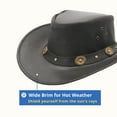thumbnail image 4 of RESISTANCE Showerproof Unisex Australian Style Leather Cowboy Hat | Western Outback Hat For Men & Women, 4 of 5