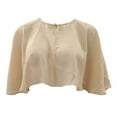 thumbnail image 2 of Ediodpoh Women's Summer Fresh Thin Chiffon Shawl Elegant Short Cape Dress Cardigan for Women Beige, 2 of 5