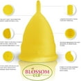 thumbnail image 3 of Blossom Menstrual Cup, Reusable Silicone Cup (Large Yellow), 3 of 5