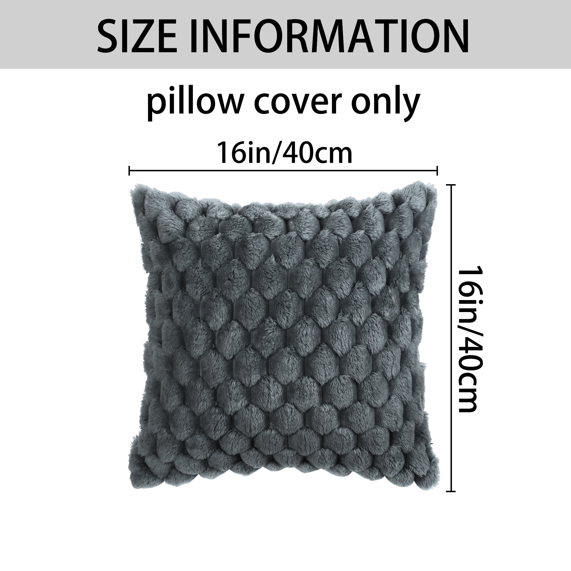 Unique Bargains 4 Pcs Throw Pillow Covers Cushion 16" x 16" Gray/Grey