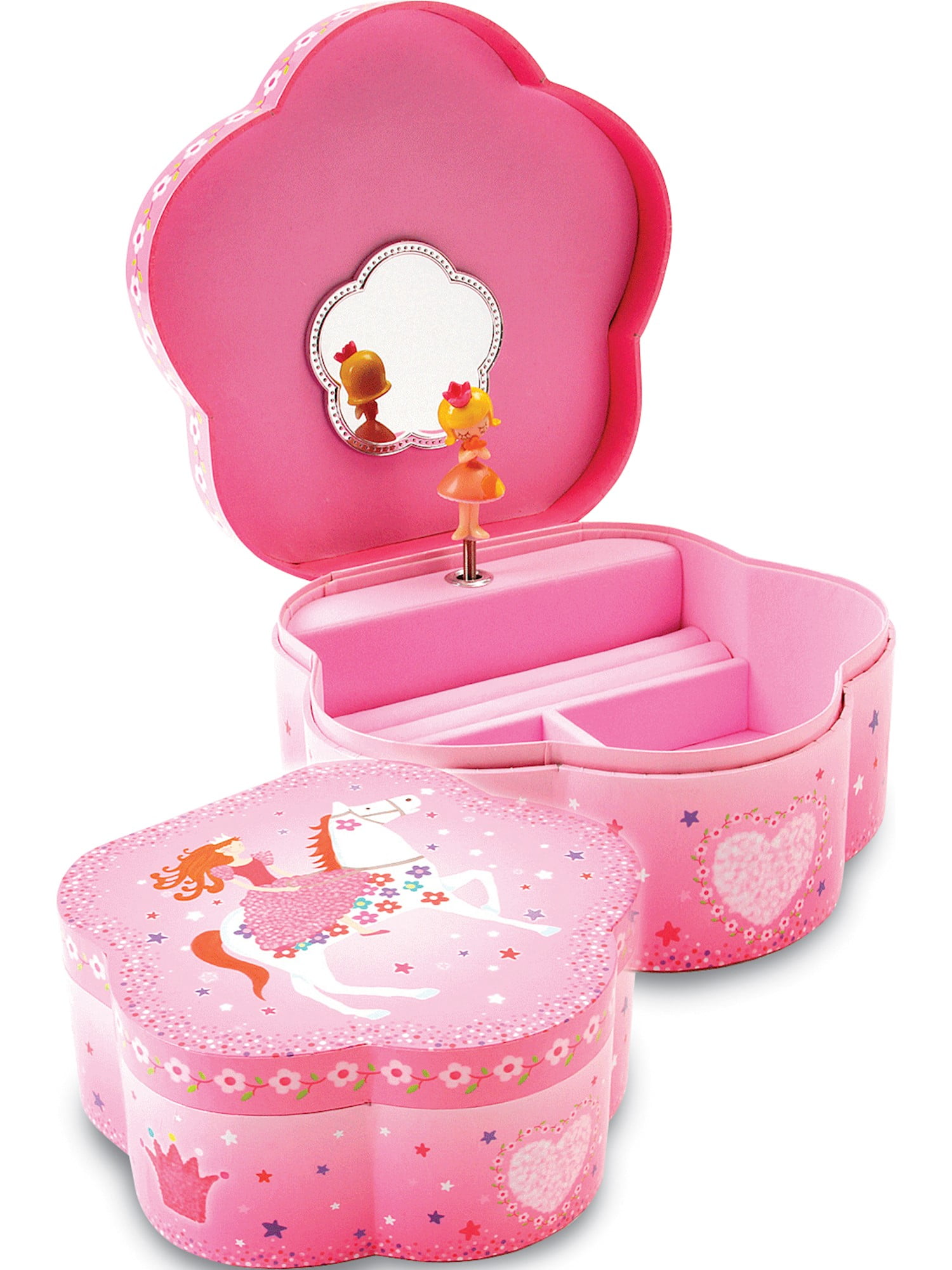 Pink Ballerina Musical Flower Shaped Jewelry Box (8x3.25mm) Walmart