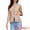 Khaki, variant on Women's Plaid Gingham Button Down Sleeveless Crew Neck Vest M Black