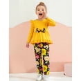 thumbnail image 4 of Lanbubble 1-5Y Toddler Girl 2-Piece Outfits Set Long Sleeve Ruffle Hem Top Floral Pants Fall Winter Kids Girl Clothes, 4 of 10