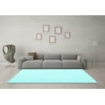 thumbnail image 3 of Ahgly Company Indoor Square Solid Light Blue Modern Area Rugs, 5' Square, 3 of 4