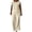 Beige, variant on Womens 2 Piece Outfits Dressy Casual Cap Sleeve Keyhole-Back Crewneck Top and Wide Leg Long Pants Sets (XL, Sky Blue)