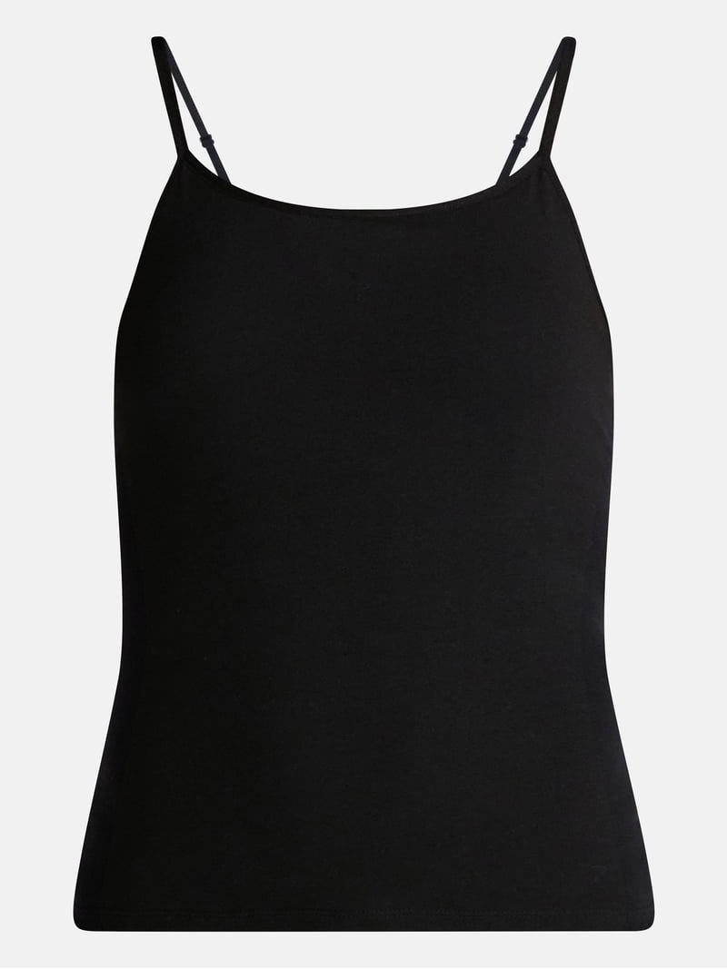 No Boundaries Cropped Shelf Bra Cami Top Women's Fitted Crop with