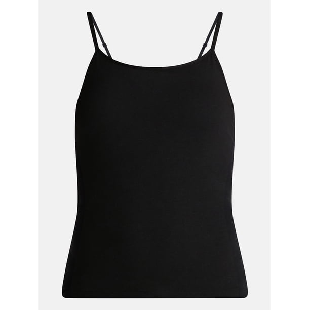 No Boundaries Juniors' Cropped Cami Top with Shelf Bra, Sizes XXS