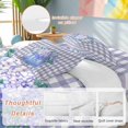thumbnail image 2 of Spring Flowers Bedding Duvet Cover Set Full Size 4 Pieces Hydrangea Purple Buffalo Plaid Bedding Set with Zipper Closure, 1 Comforter Cover 86x86 Inches 1 Flat Sheet & 2 Pillow Cases, 2 of 7