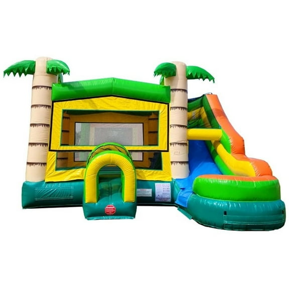 TentandTable Modular Inflatable Water Slide Bounce House Combo with Blower, Tropical