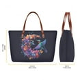 thumbnail image 3 of ZUXONGSY Moon Lily Butterfly Hummingbird Print 2 Pack Purses and Handbags for Women Fashion Top Handle Satchel Handbags with PU Lightweight Credit Card Holder Wallet for Shopping Hiking, 3 of 5