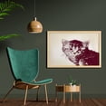 thumbnail image 2 of Cat Wall Art with Frame, Grunge Style Illustration of a Little Innocent Kitty on a Vintage Background, Printed Fabric Poster for Bathroom Living Room, 35" x 23", Maroon Cream, by Ambesonne, 2 of 2