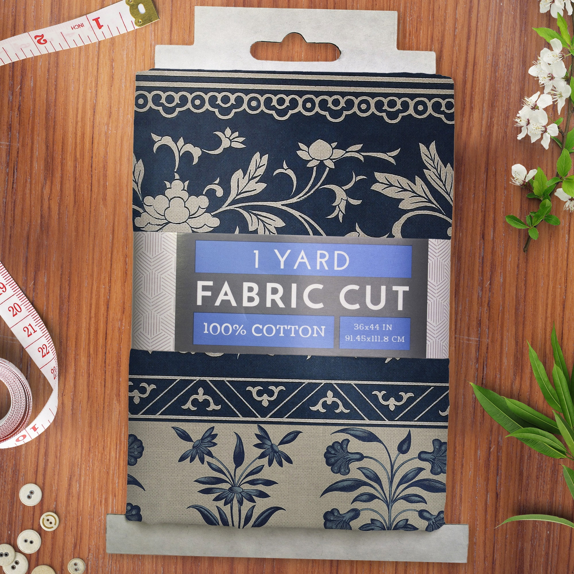 (2 pack) 1 Yard 100% Cotton Country Lace, Blue, 44" Wide for Quilting & Sewing by David Textiles