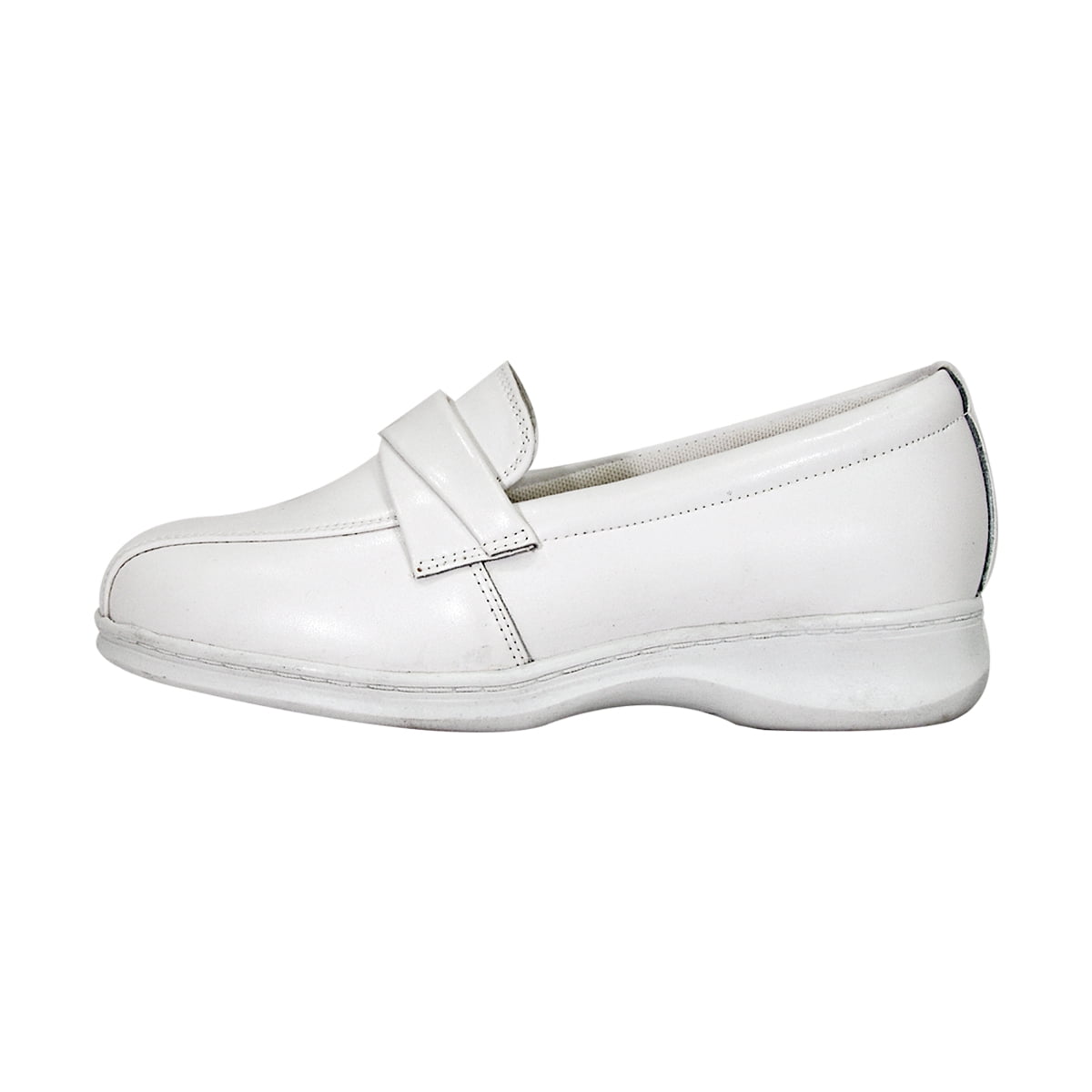 24 HOUR COMFORT Doris Wide Width Professional Sleek Shoe WHITE 7.5