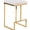 Beige, variant on Gold Accented Square Backless Counter Stool / Retro Look with Contemporary Function