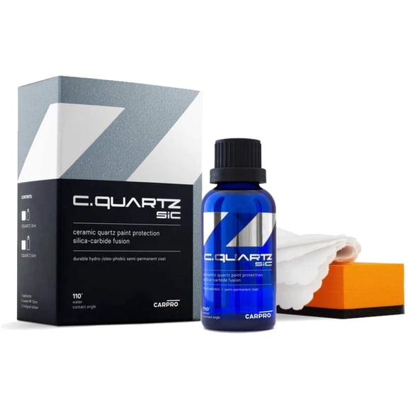CARPRO CQUARTZ SiC 30ml Kit - Car Ceramic Coating Finish, Quartz Based Nanotechnology, Bonds to Paint, Glass, Metal and Plastic