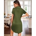thumbnail image 5 of Ekouaer Womens Nightgown Button Down Sleepshirts Short Sleeve Sleepwear Boyfriend Nightshirts Pajama Dress, 5 of 6