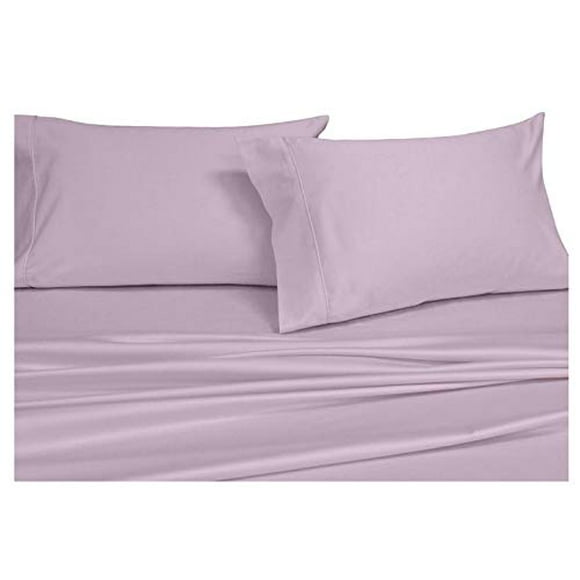 Royal Hotel Cotton Sheets, 4PC Bed Sheet Set, 100% Cotton, 300 Thread Count, Sateen Solid, Deep Pocket - Lilac - Cal King, California King Size