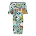 thumbnail image 5 of Guinea Pigs in Blue Greeting Women's Off The Shoulder Ruffles Summer Wedding Guest Loose Casual Party Beach Dress, 5 of 9