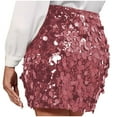 thumbnail image 4 of Abomasnow Sequin Skirt for Women Sexy Sparkly Stretchy Bodycon Mini Skirts Night Out Evening Party Cocktail Long Glitter Skirts, 4 of 5