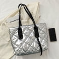 thumbnail image 3 of Bolso de celosía de diamantes para mujer, bolsa de compras para exteriores, ligera, de gran capacidad, 3 of 9