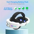 thumbnail image 3 of Headband for Meta Quest 3S, VR Replacement Strap with 12000mAh Battery, Enhance Comfort and Extend Play Time, with RGB Lights, for Quest 3S VR Headset-White 1, 3 of 9