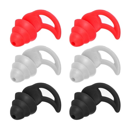 

3 Pairs Noise Reduction Ear Plug Noise-Proof Silicone Earplugs Sleeping Ear Caps